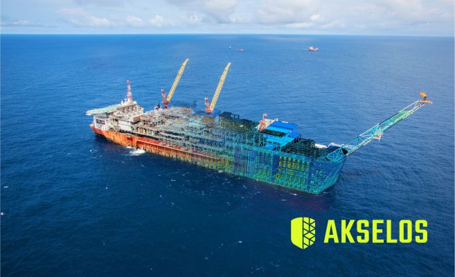 An image showing a digital twin of a large floating vessel.