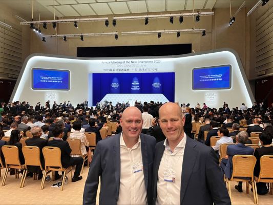 Akselos CEO and VP Australasia at the WEF event in Tianjin, China.