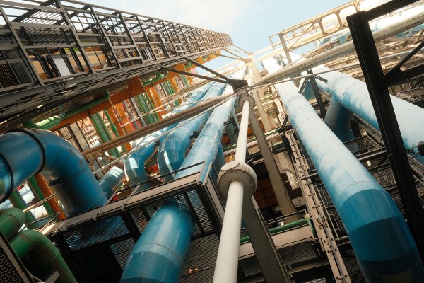 colorful-pipes-and-steel-structure-under-a-blue-sky